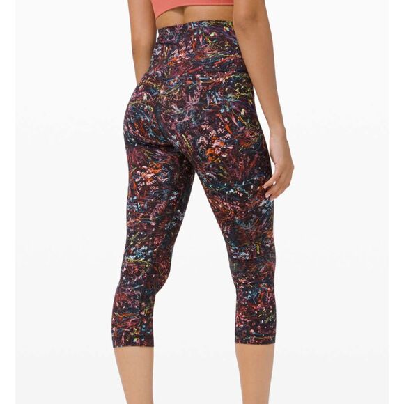 Women Lululemon Align Crop *21"High Rise Leggings Foliage Overlay Multi Size 6 - Picture 1 of 8